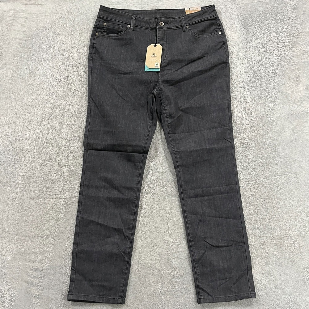 PrAna Kayla Slim Fit Skinny Jeans Women 16 Black Denim Stretch High Rise 1968371